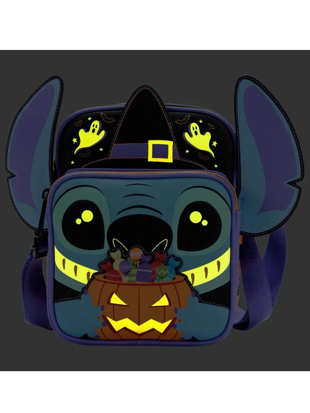Loungefly Disney Lilo & Stitch Witch Stitch Glow-In-The-Dark Passport Crossbody
